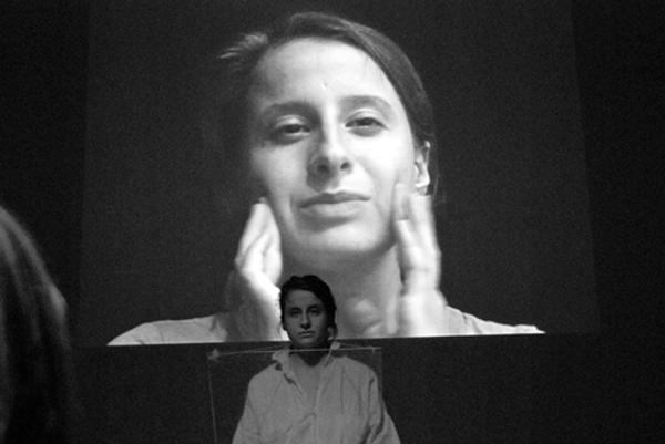 George Quasha, performance Alana a speaking portrait, with Alana Siegel, 2008 - 12_dsc0157_v2